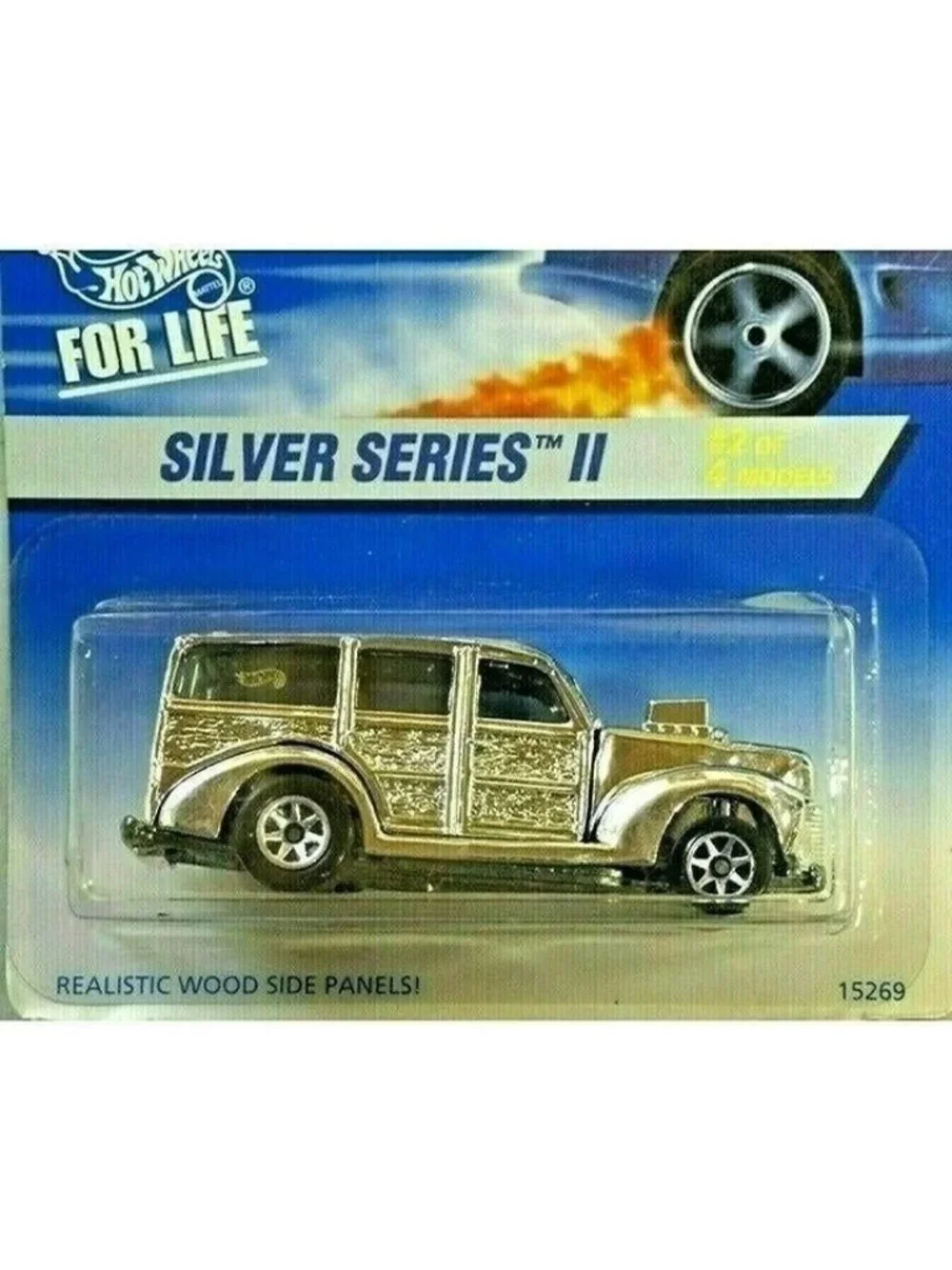 Vintage Die Cast Hot Wheels 1996 '40s Woodie #421 Ford 2/4 Silver Series II 1:64
